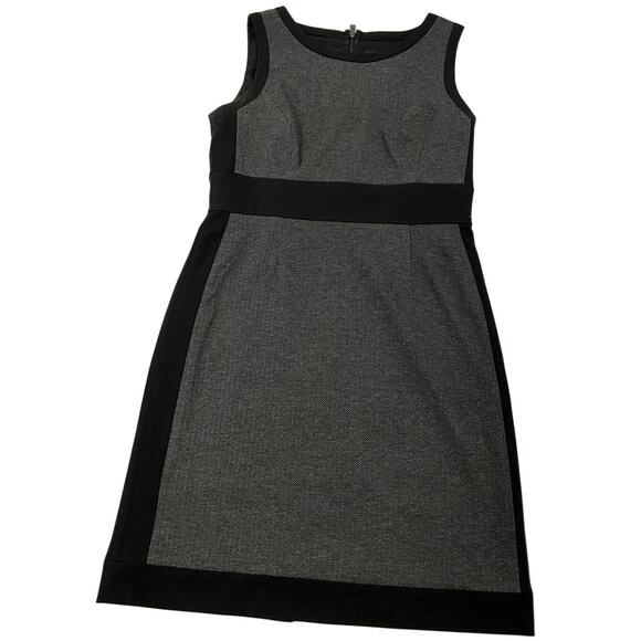 Tahari by Arthur S. Levine Zip Up Sheath Dress Black/Gray Sz 12 Zip Back Feature - Picture 1 of 10